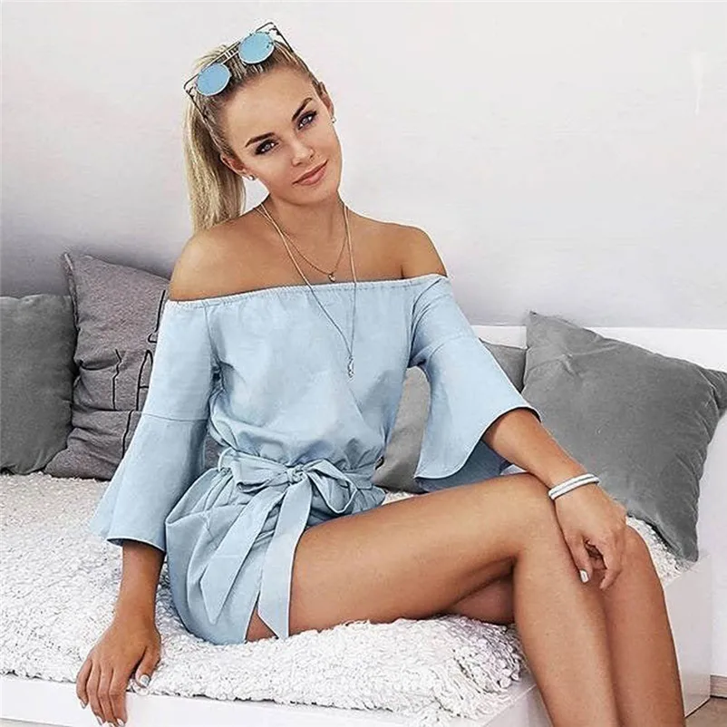 NEW Fashion summer jumpsuit woman 2018 Holiday Casual Mini Playsuit Ladies Jumpsuit Beach Short Pants pantaloni siamesi J28#N (7)