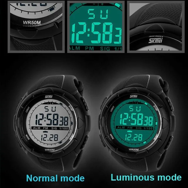 2018 New Skmei Brand Men LED Digital Military Watch, 50M Dive Swim Dress Sports Watches Fashion Outdoor Wristwatches 4