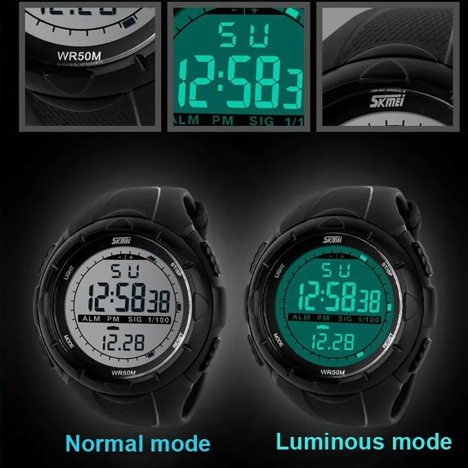 Часы Skmei мужские светодиодные цифровые спортивные погружение до 50 м|skmei brand|watch