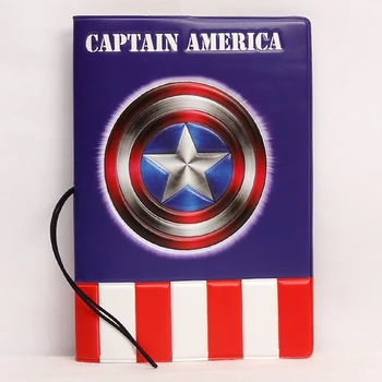 

ALIEME Passport Holder Cover 3D Cartoon America Captain PVC Identity ID Credit Card Cover Document Folder Travel Ticket 14*9.6CM
