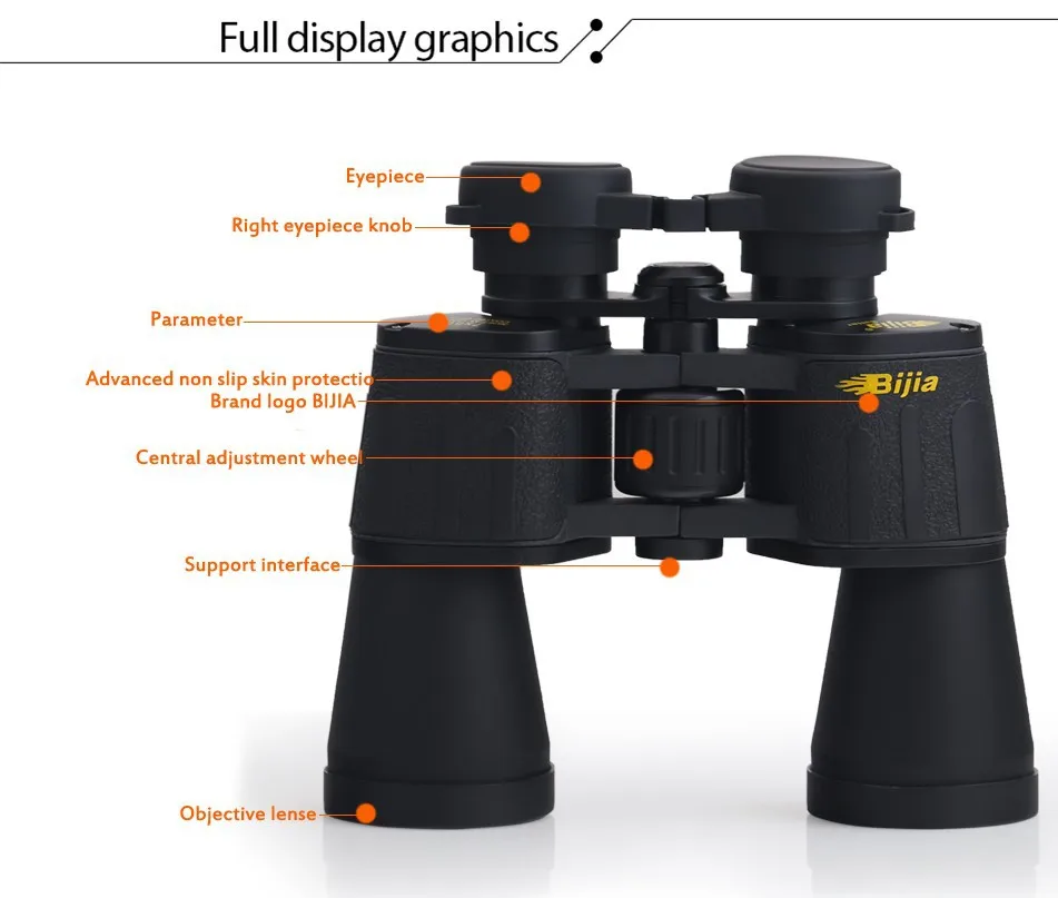 BIJIA тактический 7x50 Бинокль большого диаметра рефракторный телескоп полевые очки для охоты стрельбы
