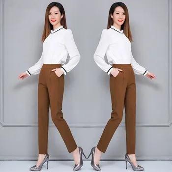 

Summer Autumn Female Harem Pants Elastic Waist Casual Slim Pants Pencil Pants Work Wear Trousers