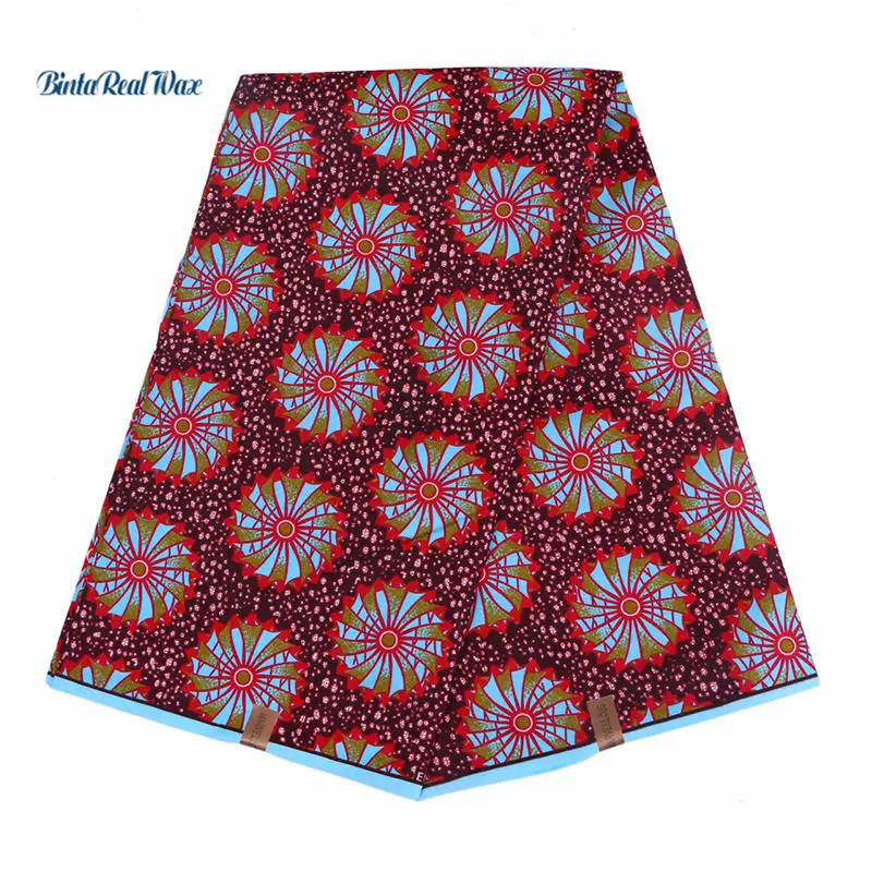 

2019 New African Polyester Wax Prints Ankara Fabric 6 yards New Hollandais Wax African Fabric for Party Dress FP6007