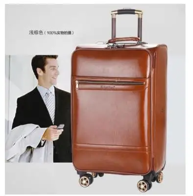 CARRYLOVE 1" 20" 2" дюймов ретро кожаный багажный набор тележка koffer наборы Дорожный чемодан для поездки - Цвет: only 18 inch