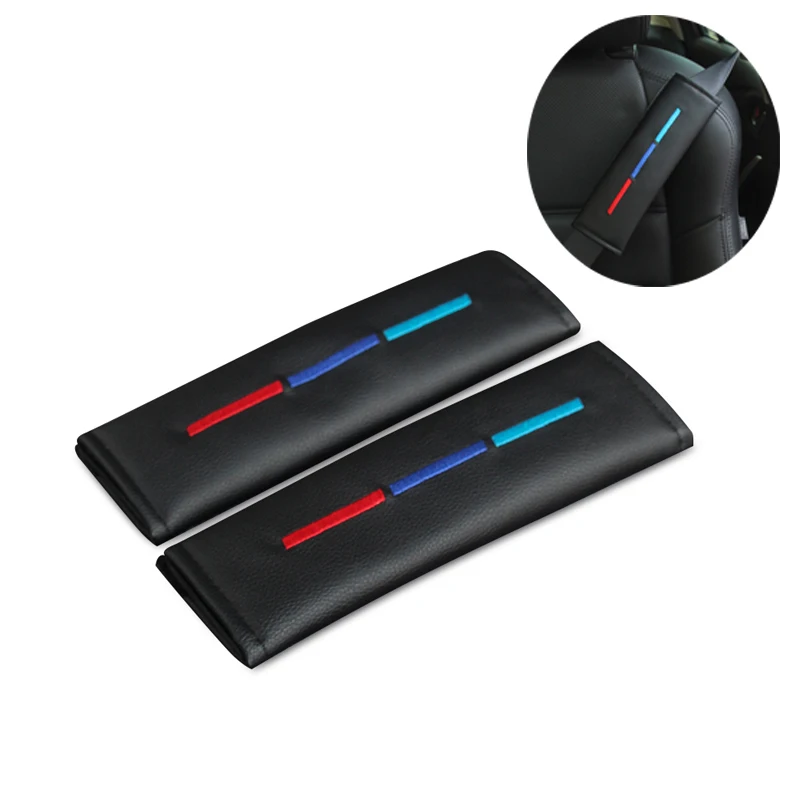 

PU Leather Auto Child Comfortable Safety belt Cover Shoulder Protection Car-Styling Cinto Pad Seat Belt Cover Seat Belts for BMW