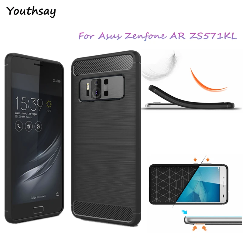 Youthsay For Fundas Asus Zenfone AR Case TPU Carbon Fiber Case For Asus