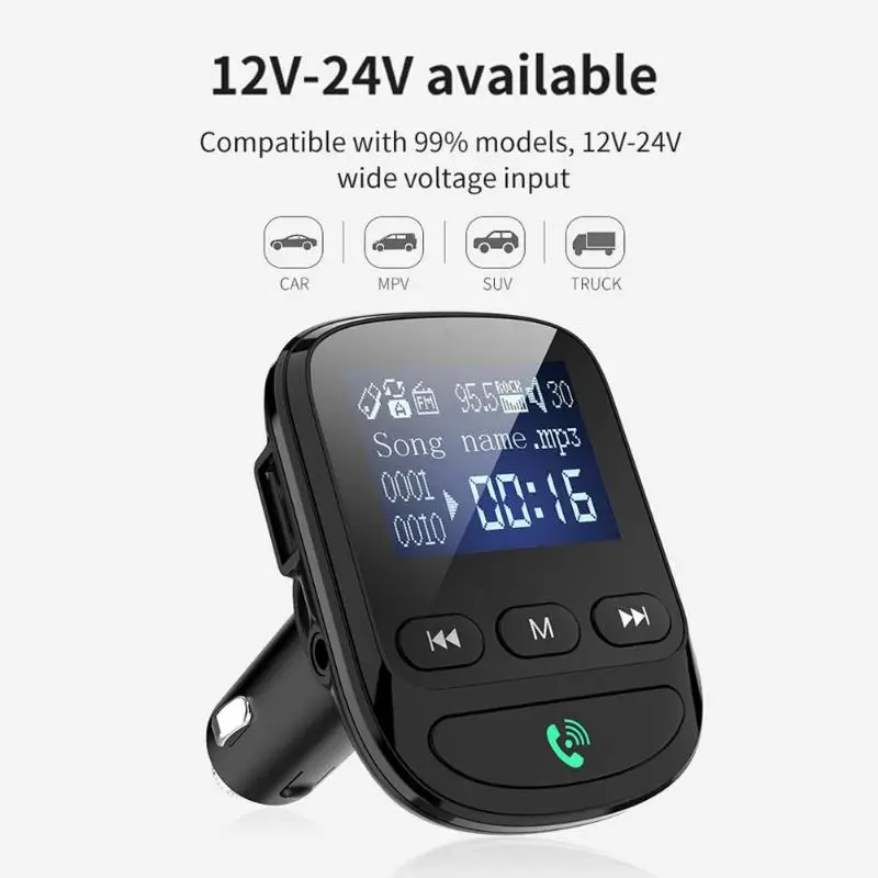 BT06 Bluetooth 5,0 автомобильный комплект громкой связи беспроводной fm-передатчик QC3.0 Быстрая зарядка USB зарядное устройство автомобильный mp3-плеер