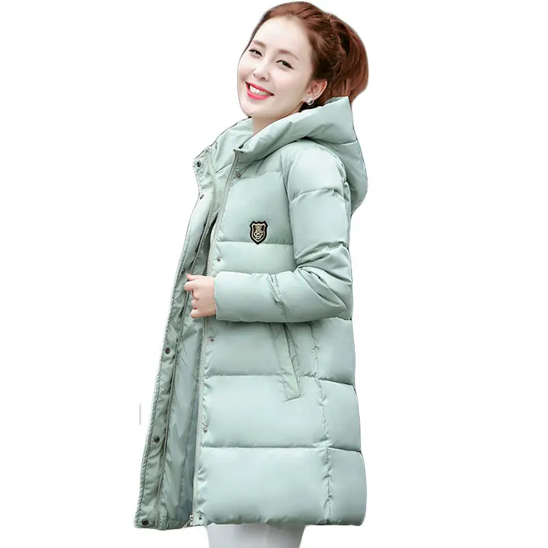 2016 New Korean Winter Women Coat Elegant Pure color Thick Warm Hooded Down Cotton Jacket High quality Large size Women Coat