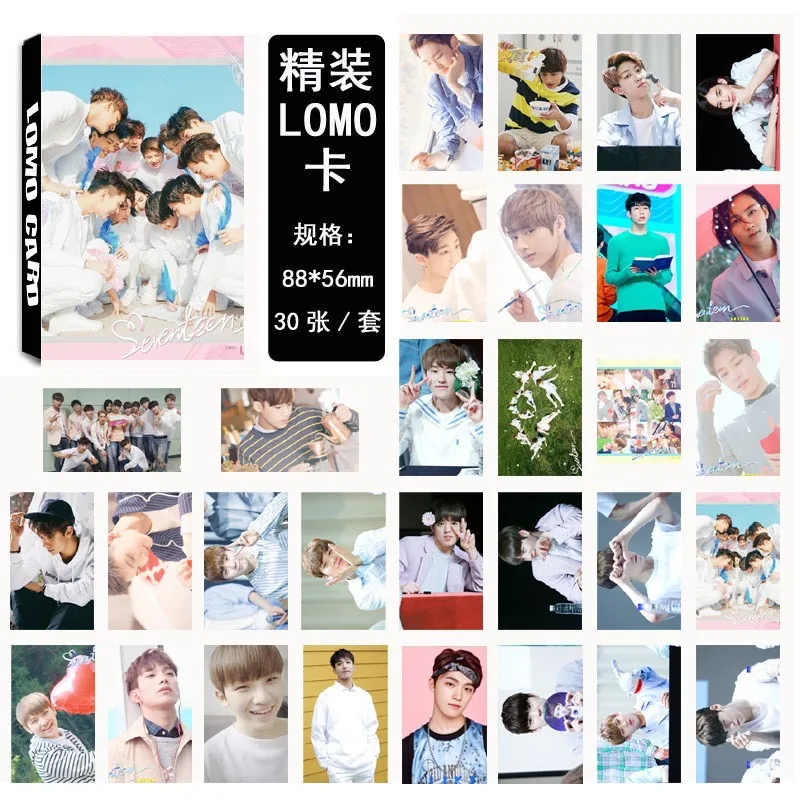 Мода 30 шт./компл. K-POP альбом Seventeen бумага фото карты DIY Lomo открытка Kawaii канцелярские принадлежности подарок