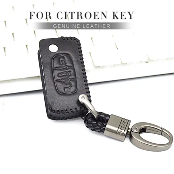 

Genuine Leather Car Key Case Cover For Citroen C1 C5 C3 C4 Xsara Picasso Berlingo Ds3 Key Ring Smart Key Shell Auto Accessories
