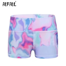 Костюмы для девочек с приталенным пиджаком шорты для танцев эластичные, высокая посадка узкие шорты для танцев Штаны спортивная одежда гимнастический тренировки футболки для девочек ясельного возраста