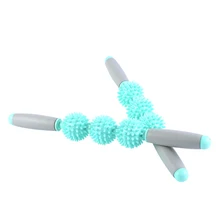 Гимнастический массажный ролик для мышц палка Для Йоги массаж мышц тела Расслабляющий инструмент мышечные роликовые палочки с точечным шиповидным шариком