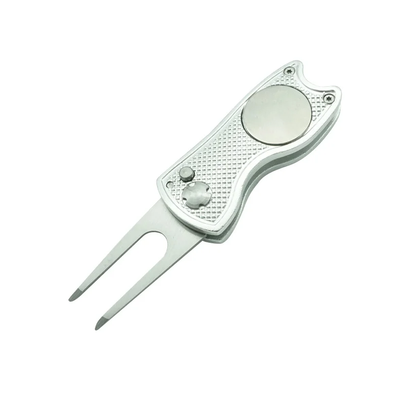 Useful Foldable Golf Pitchfork Putting Green Fork Golf Training Aids Pitch Alloy Tool Stainless Steel Golf Divot Repair Tool