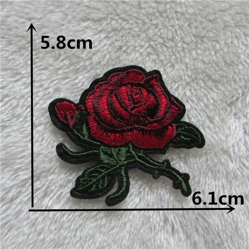 Новое поступление высокое качество Розы вышитые железные нашивки для одежды DIY мотив полосатая одежда наклейки на заказ значки - Цвет: C5442