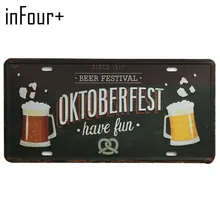 [InFour+] Горячая OKTOBERFEST пластина металлическая пластина автомобильный номер жестяная вывеска бар паб кафе для домашнего декора металлическая гаражный знак покраска пластинка, знак
