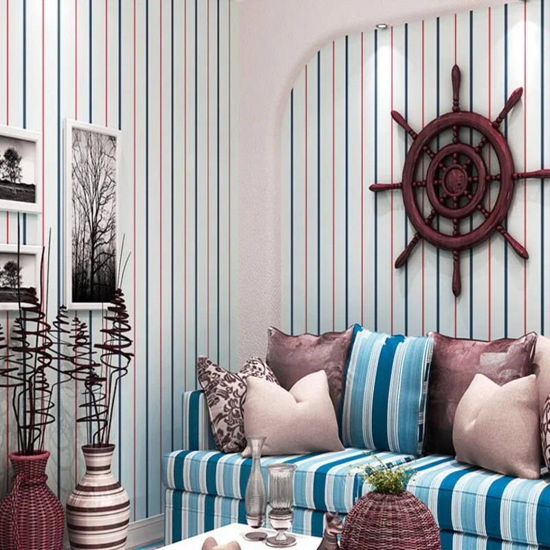 

Free Shipping Fashion color stripes environmental protection Wallpaper boys girls bedroom living room restaurant wallpaper