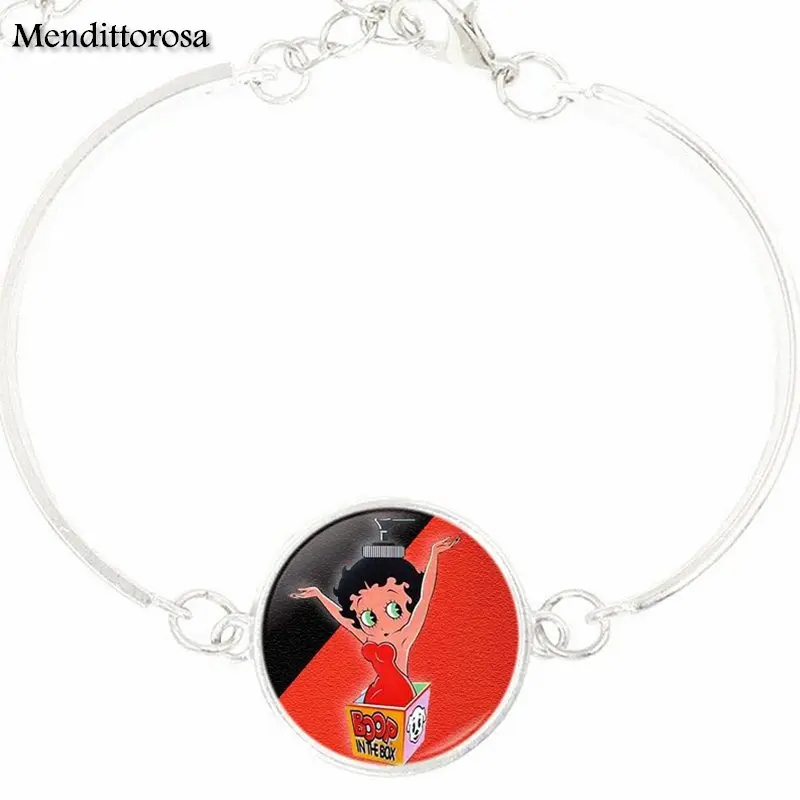 EJ глазури на День Святого Валентина подарок Betty Boop стеклянный браслет из кабошона браслет ручной работы для девочек Галактический браслет ювелирных изделий