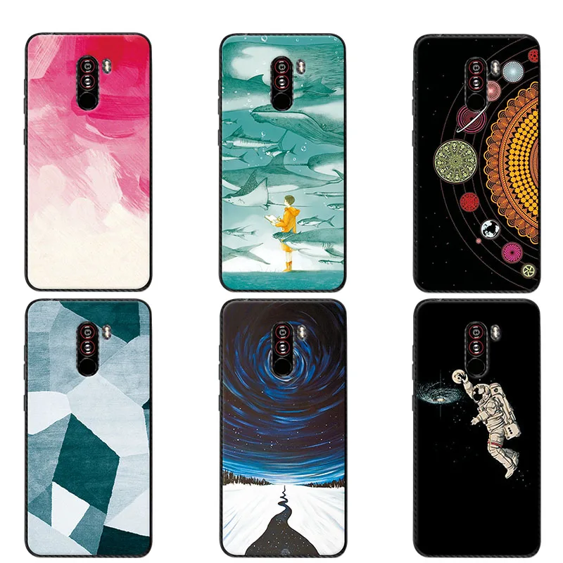 

Couple Phone Case For Xiaomi Pocophone F1 6.18 inch , 14 Patterns Universe Planets Design Chic Coque For Xiaomi Poco F1 Cover