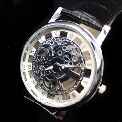 Для мужчин часы 2018 лучший бренд класса люкс известный Золото Скелет наручные часы Для мужчин смотреть мужской наручные кварцевые часы Relogio