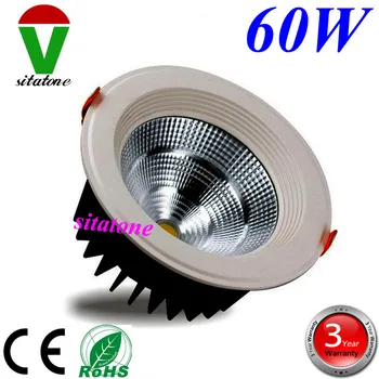 

Free shipping Dimmer AC85-265V COB 60W LED downlight SMD5730 led down light lamp hole size 265mm