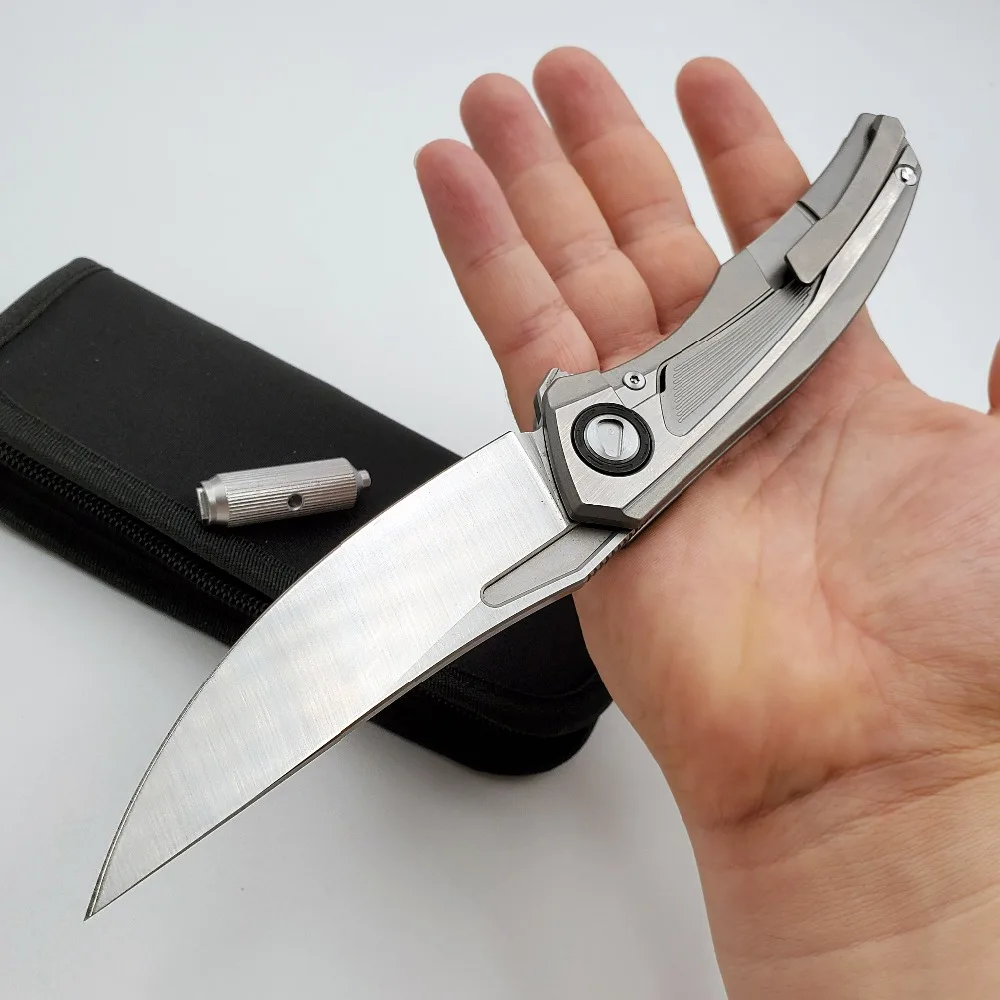 Складной нож JSSQ Bear S35VN Blade TC4 титановая ручка тактический карманный для кемпинга