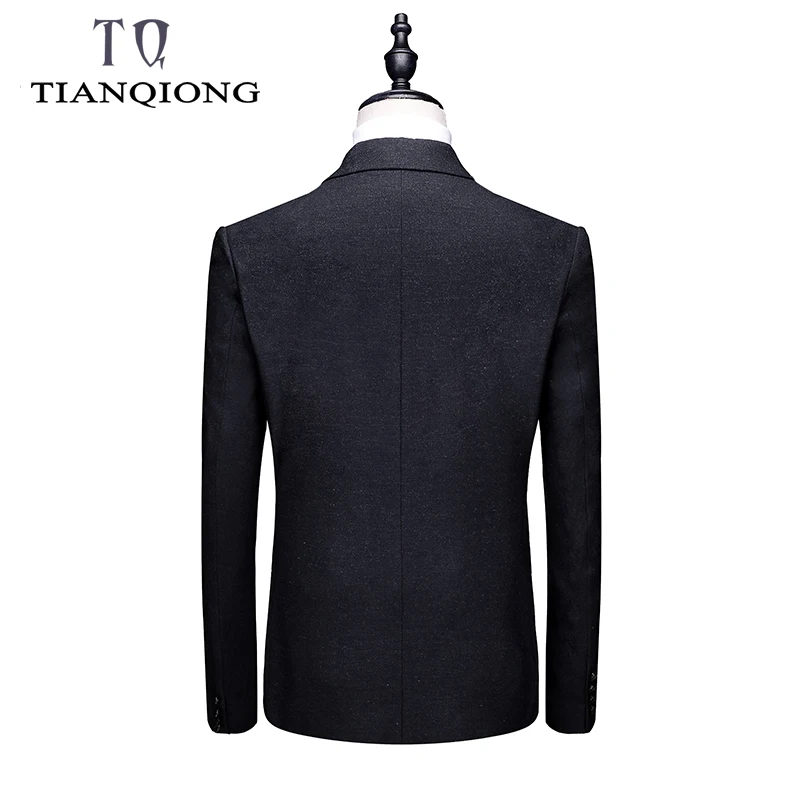 TIAN QIONG двубортный костюм для мужчин Slim Fit Черные костюмы для мужчин Элегантные Формальные Свадебные костюмы(блейзеры+ брюки+ жилет