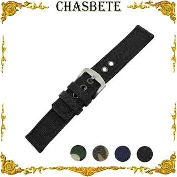 

18mm 20mm 22mm 24mm Nylon Watch Band Universal Watchband Pin Buckle Fabric Nato Strap Wrist Loop Belt Bracelet Blue Black + Pin