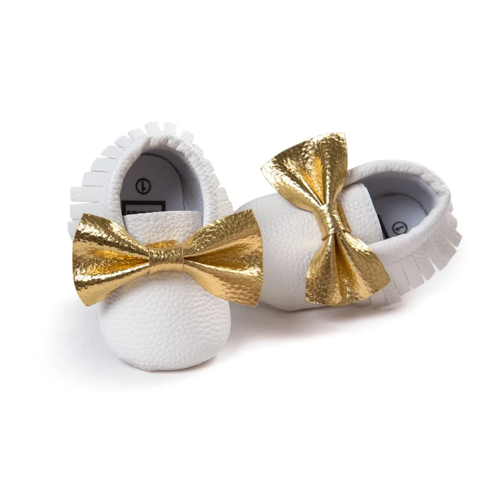 Золотистый и черный сумка из искусственной кожи детская обувь мокасины бант для новорожденных девочек детская обувь мягкая подошва