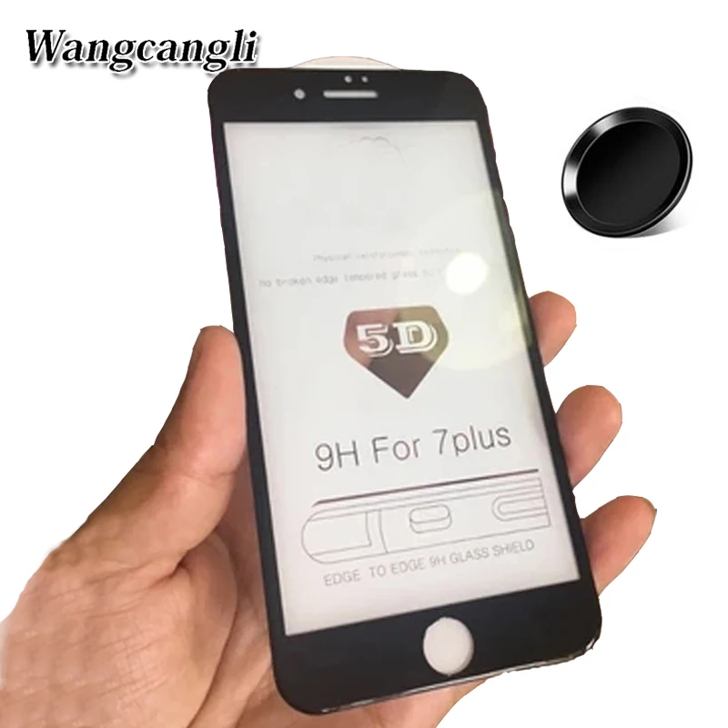 Wangcangli 5D закаленное стекло для iphone 7 полный охват экран 6 6S 6plus плюс 8X9 H жесткий