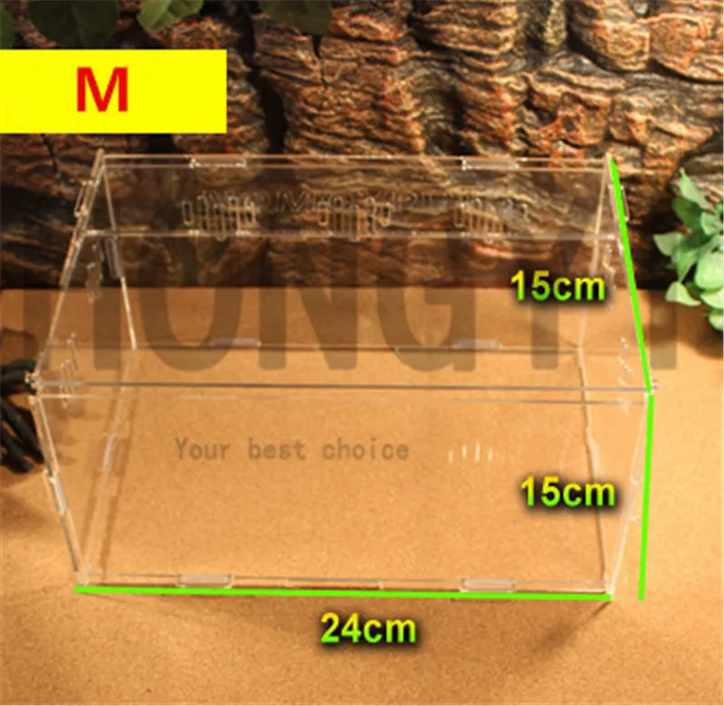 HONGYI 1 шт. акриловая коробка для кормления животных коробка для рептилий паук-Скорпион коробка для змеи прозрачная коробка комбинированная сборка Размеры s m l xl