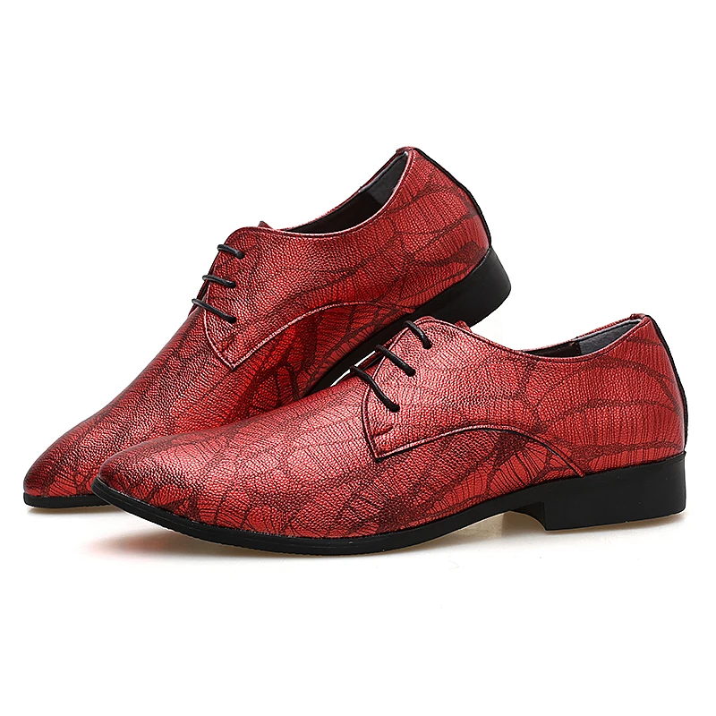fashion snake skin men leather dress shoes cool designer evening party male footwear italian wedding brogue oxford shoes for men (51)