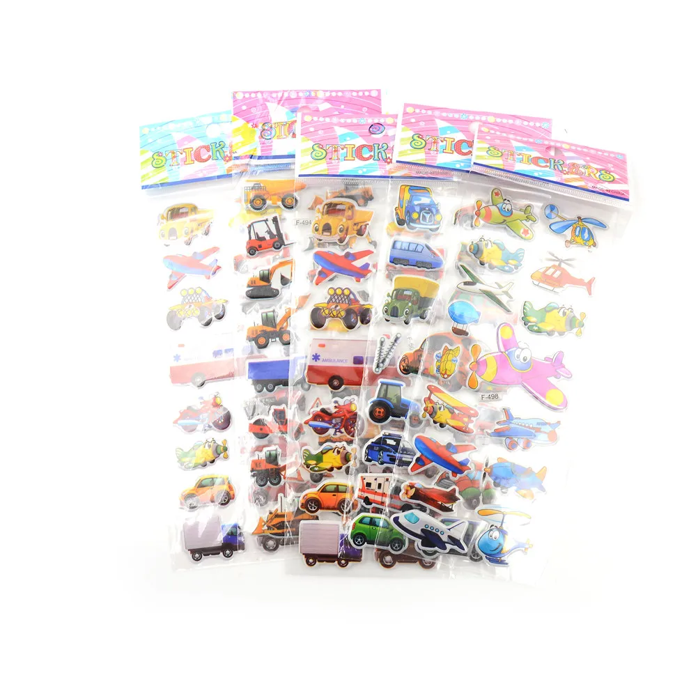 5pcs/Lot Bubble Stickers 3D Cartoon KIds Classic Toys Sticker School Reward FO 