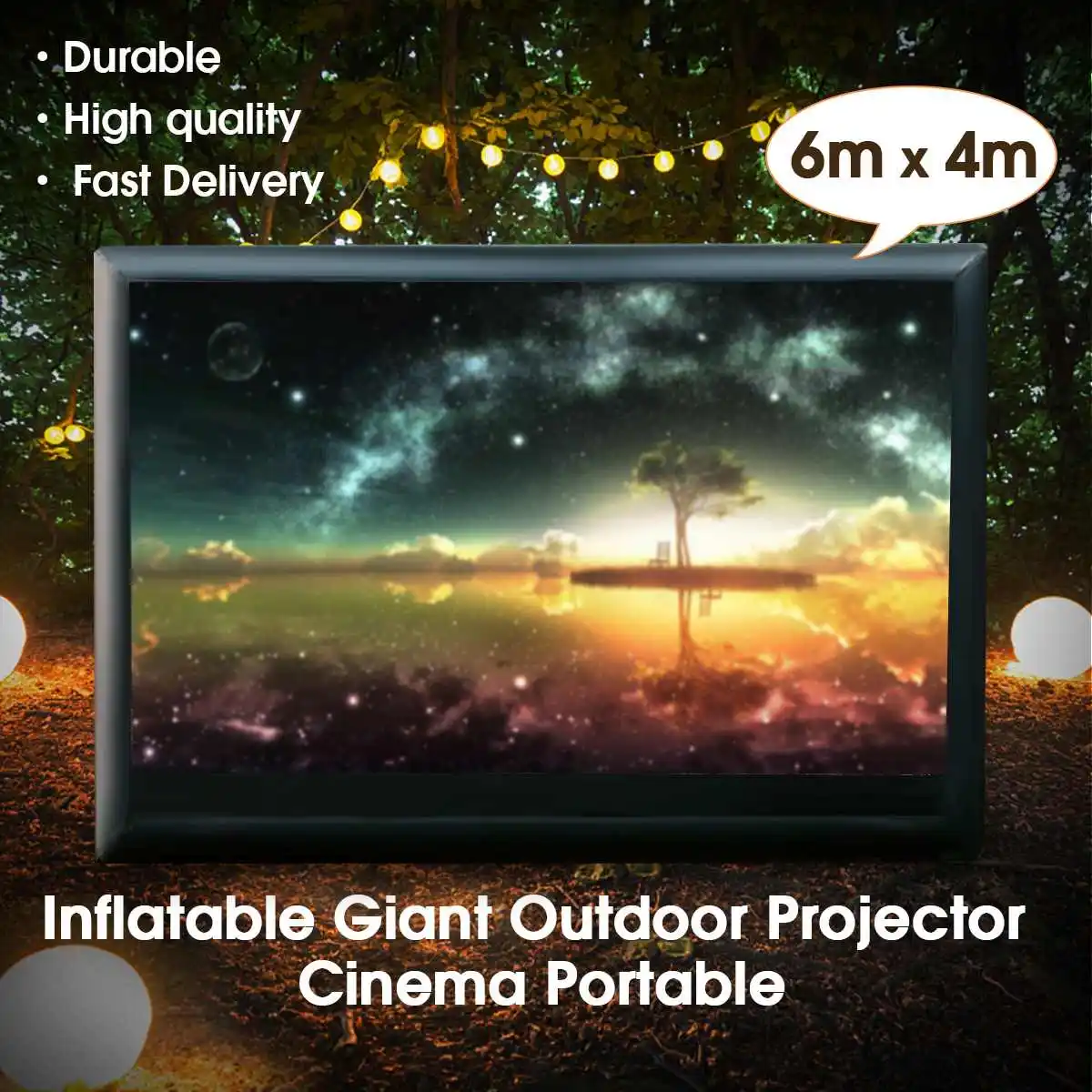 6x4 м надувной открытый проектор кино проекционный экран домашние вечерние для двора кино вентилятор