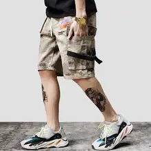 Лето мужские короткие Харадзюку хип хоп Карго короткие камуфляжные уличные камуфляжные спортивные короткие джоггеры мульти карманы хлопок Повседневный