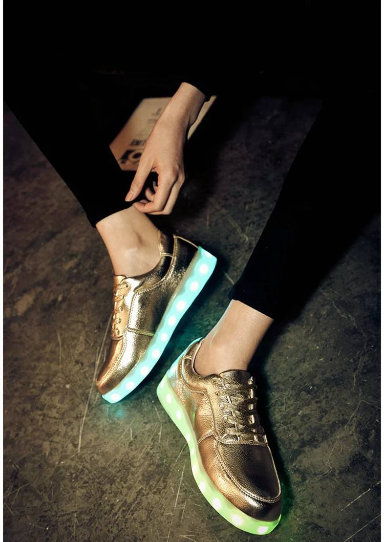 YPYUNA Детские светящиеся кроссовки для мальчиков и девочек матовая светящаяся обувь модные кроссовки на шнуровке детская повседневная обувь