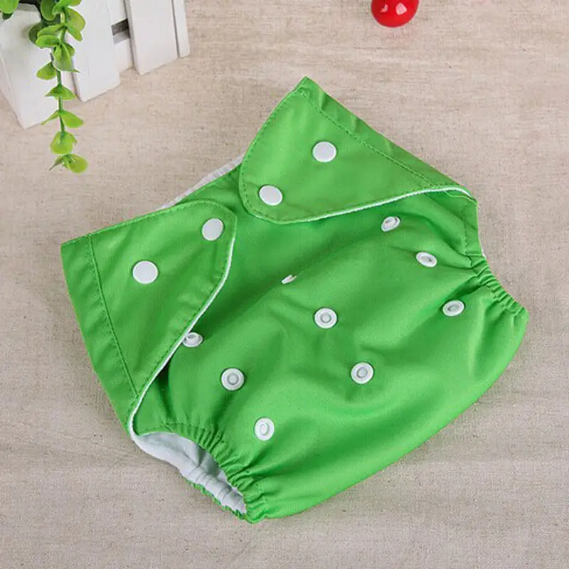 Новые Регулируемые Многоразовые милые детские стираемые тканевые подгузники для маленьких мальчиков и девочек подгузники 1 шт. детские тканевые подгузники для детей 3-15 кг - Цвет: Green