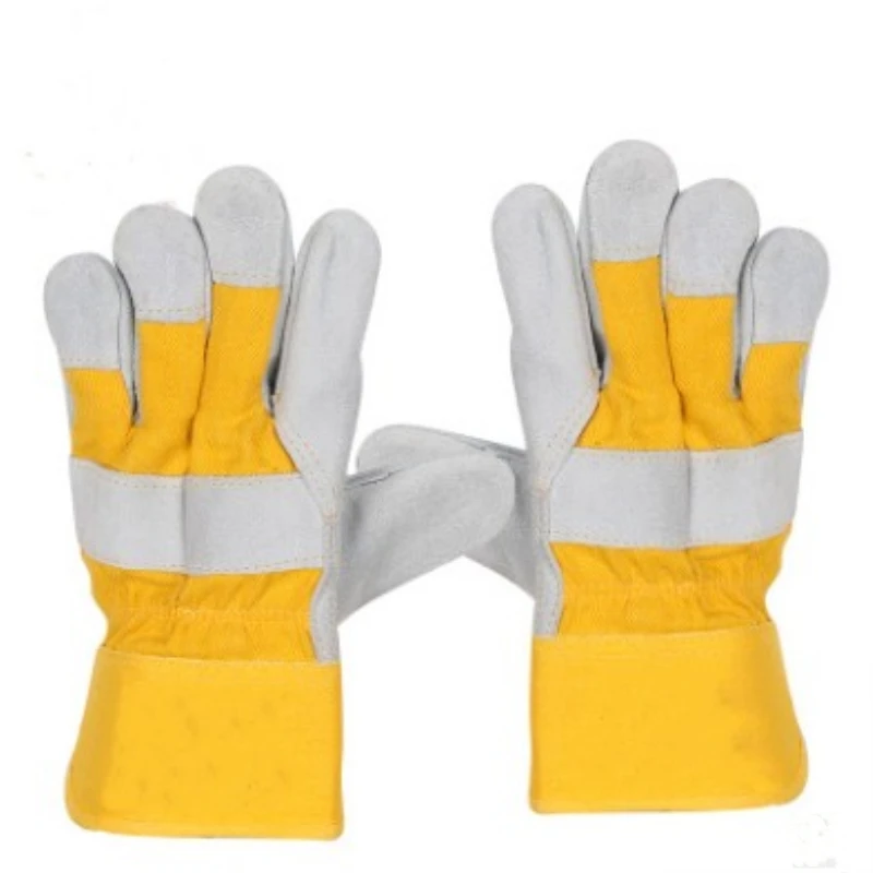 

Welding gloves leather thickening layer puncture-proof gloves protective labor insurance gloves heat insulation work gloves