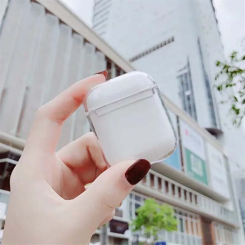 

Transparent Wireless Earphone Charging Box Cover Bag for Apple AirPods Hard PC Protective Case Cover for AirPods