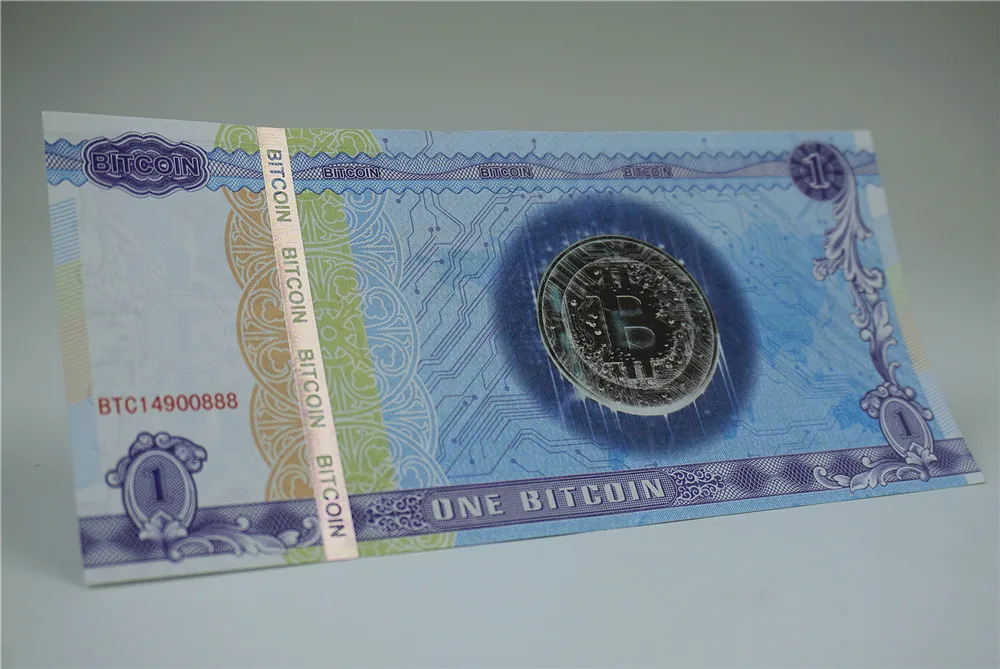 1 Биткоин деньги не валютные бумажные банкноты антиподдельные BTC коллекционные