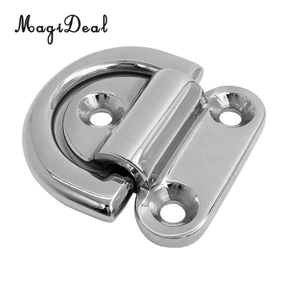 4pcs 316 Stainless Steel Marine Boat Folding Pad Eye for Truck Tie Down Pad Water Sports Rafting Dinghy Yacht Accessories