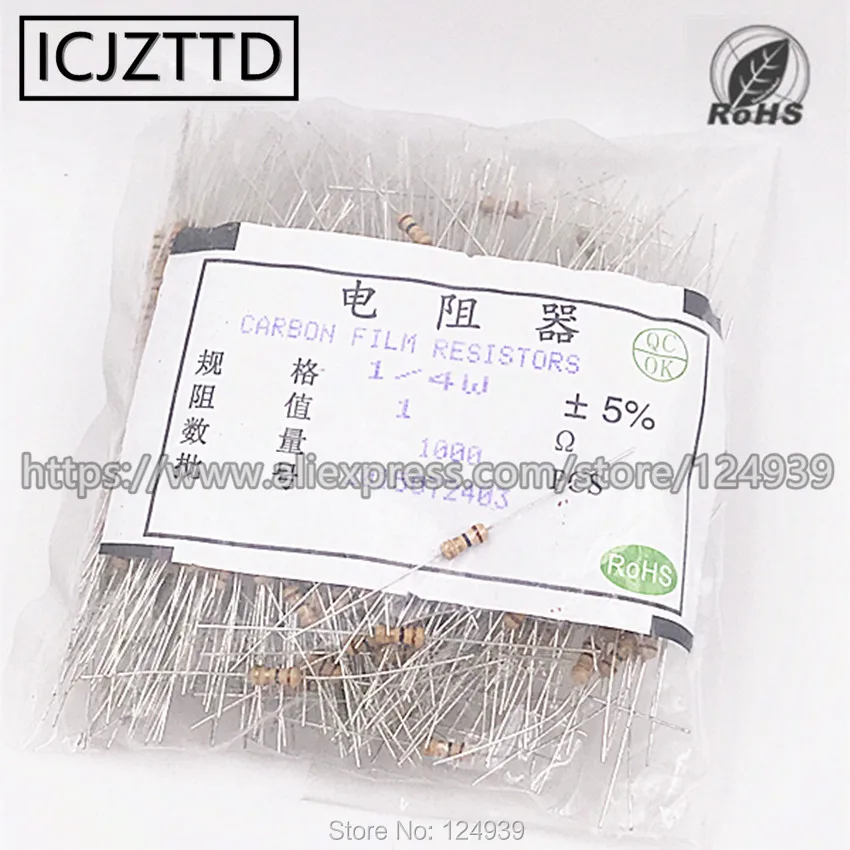 1000 штук пакет 0 25 Вт 5% 1/4 углеродная пленка 620R 680R 750R 820R 910R 1K 1 K 2 5 8 2K 4 7 3K 3 3K3 6 3K6 |