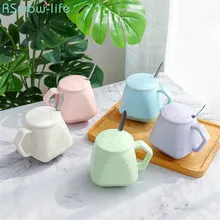 Креативная керамическая чашка Lrregular Polygon кружка чашка с крышкой и ложкой кофейная чашка креативный подарок