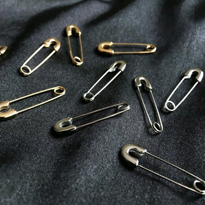 

Stainless Steel Safety Pin Drop Earrings Gold Silver Retro Paperclip Sparkly Hypoallergenic Pin Earrings Elegent Jewelry