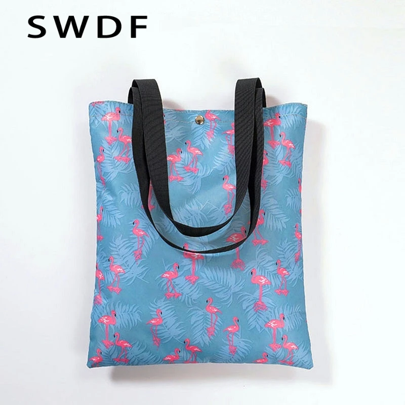 

SWDF 3D Print Casual Large Capacity Tote Bag Reusable Shopping Bag Women Beach Waterproof Handbags Printed Shopping Bags Handbag