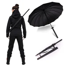 Stylish Black Japanese Samurai Ninja Sword Katana Umbrella Sunny & Rainny Long-handle Umbrellas Semi-automatic 8, 16 or 24 Ribs Stylish Black Japanese Samurai Ninja Sword Katana Umbrella Sunny & Rainny Long-handle Umbrellas Semi-automatic 8, 16 or 24 Ribs