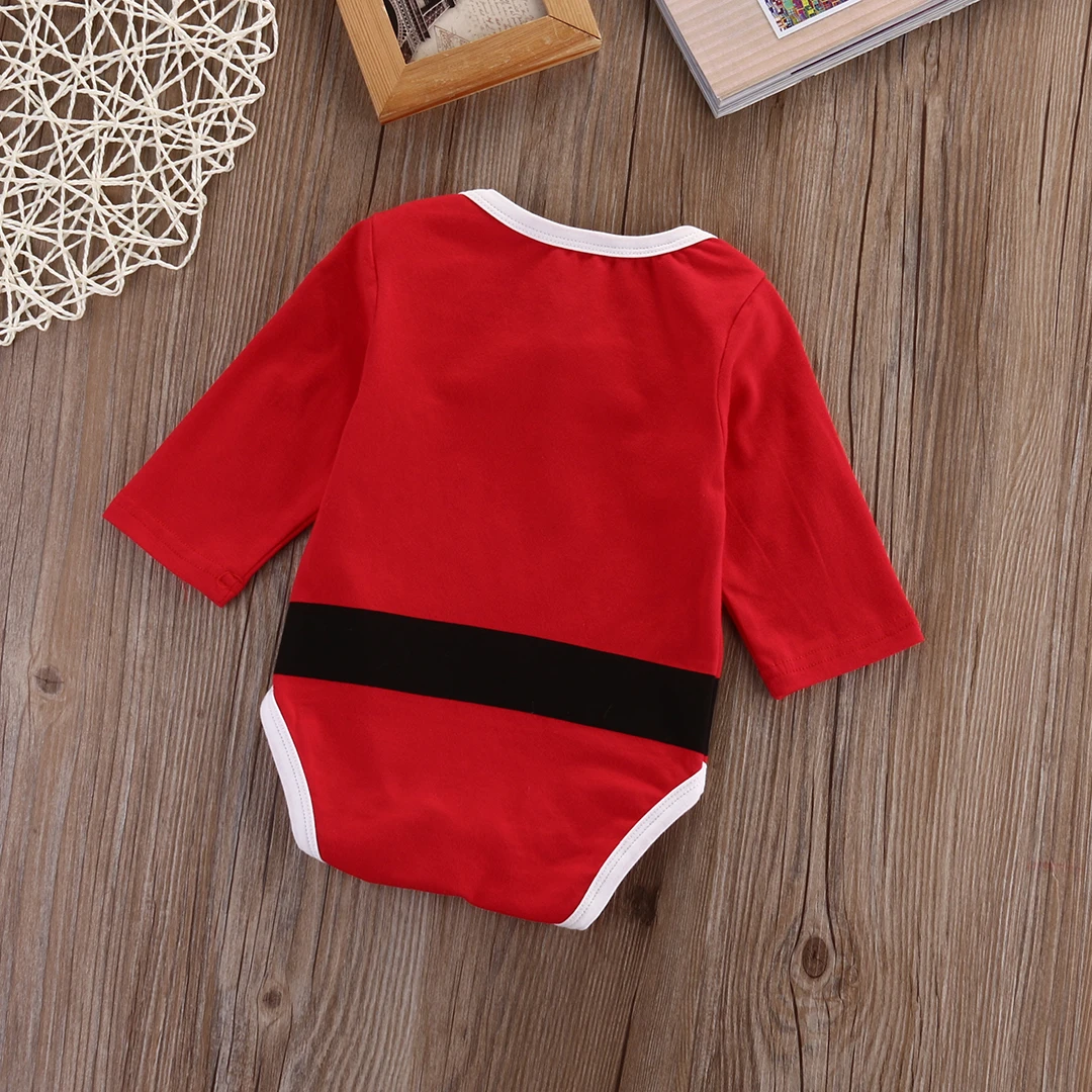 Милая Одежда для новорожденных с Санта-Клаусом на возраст от 0 до 18 месяцев Детский комбинезон, хлопковый комплект одежды для маленьких мальчиков и девочек, комбинезон, пижамные комплекты