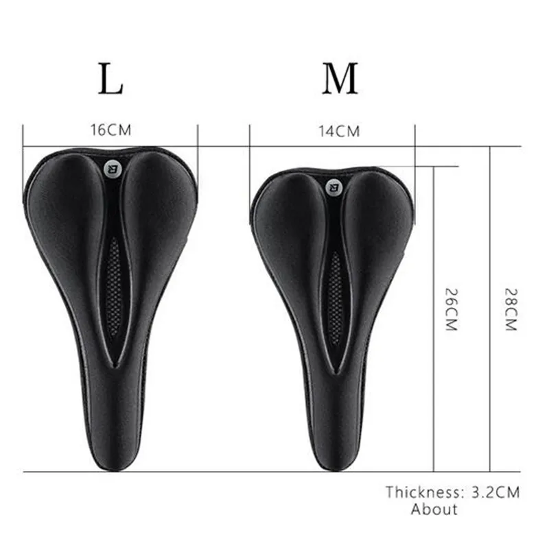 ROCKBROS Silicone Bicycle Saddle Hollow Breathable MTB Bike Seat Cushion Cover Mat Silica gel Saddle Cycling Accessories Part