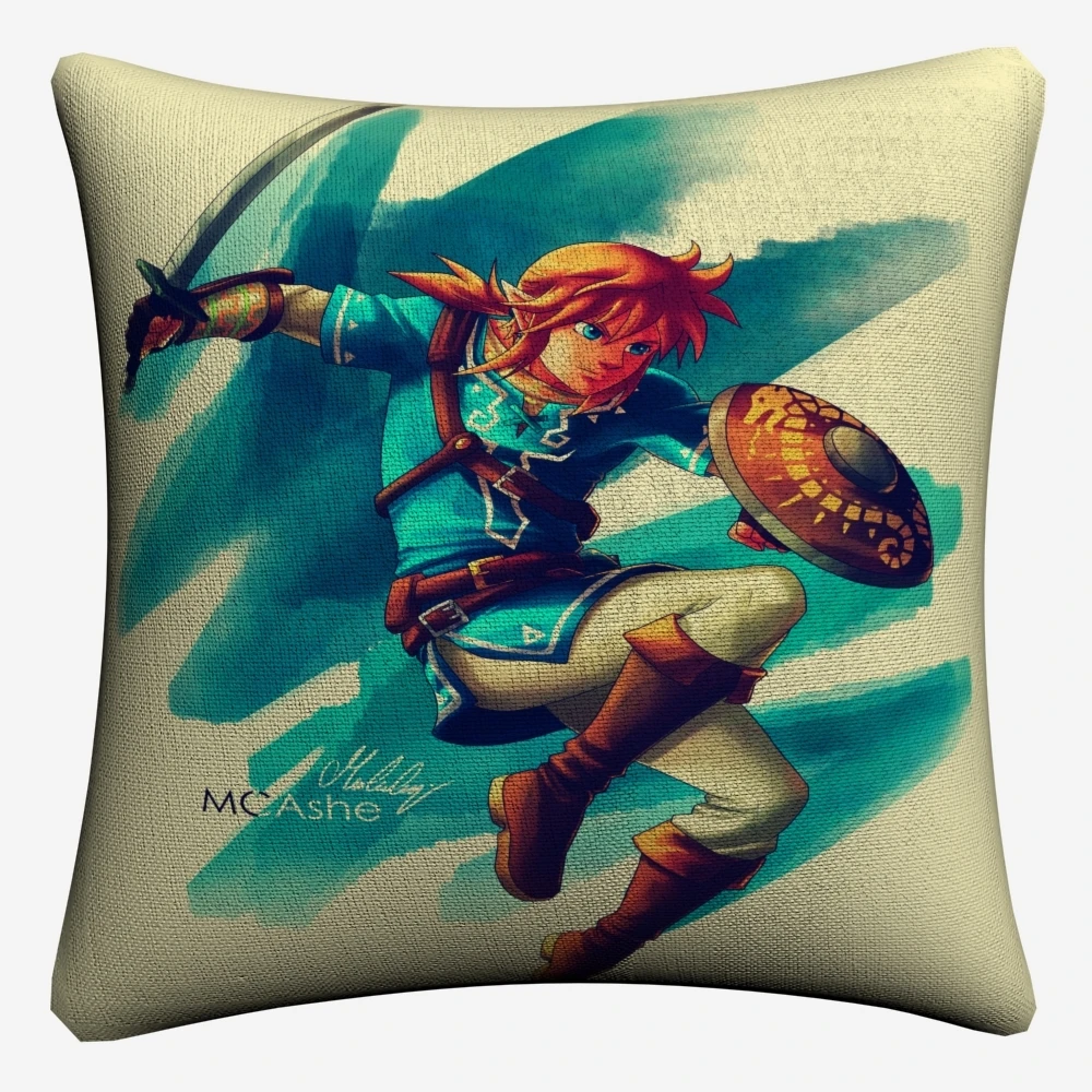 Zelda персонажи акварель работа хлопок белье наволочки 45x45 см Мягкая бросок наволочка для Чехол для подушки Home Decor