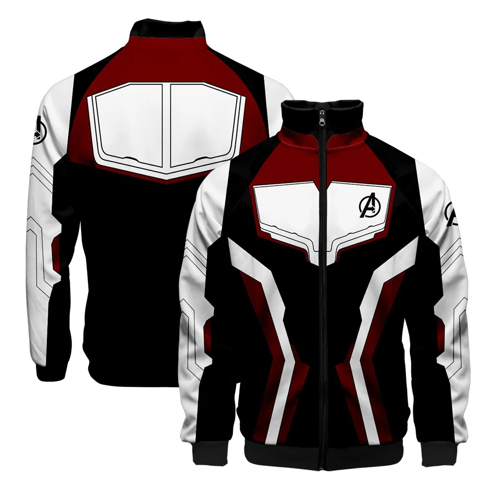 Avengers Endgame Quantum Realm Sweatshirt Jacket Cosplay Costumes Advanced Tech Hoodie 3D printing Iron Man Stand Collar Jacket