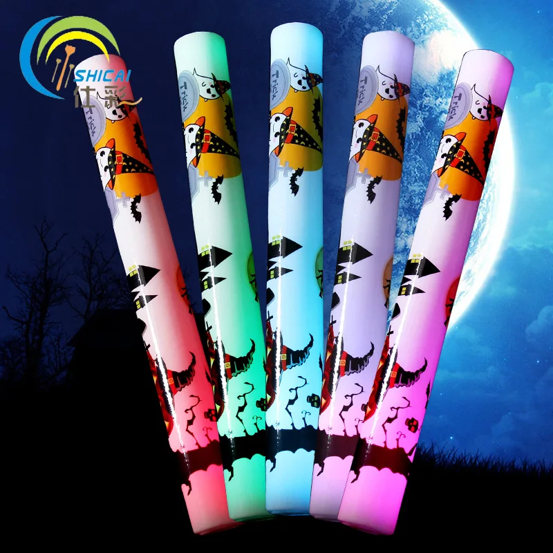 Free delivery 1pcs/ lot 3 Modes Halloween Foam Stick Light Multi Color